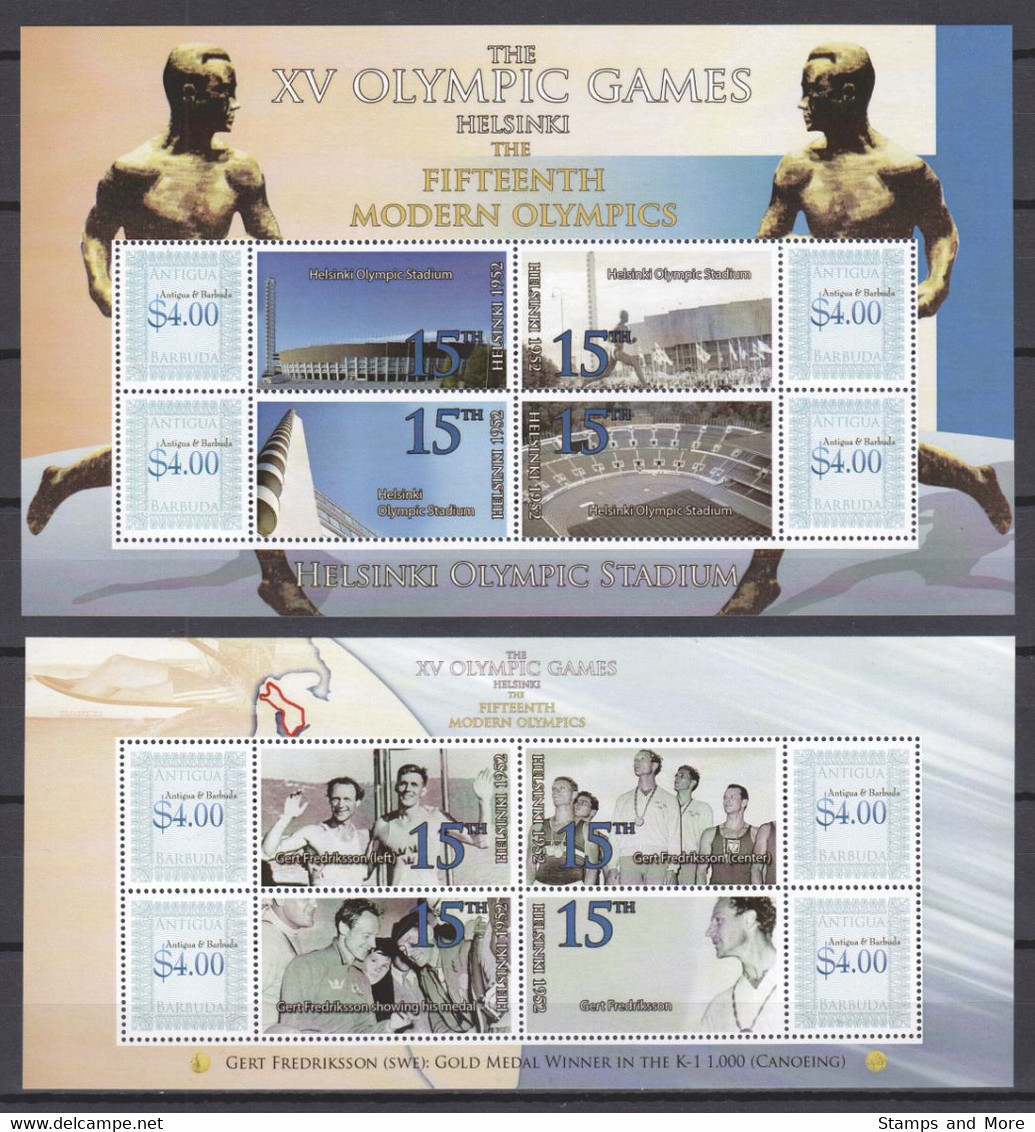 Antigua & Barbuda - SUMMER OLYMPICS HELSINKI 1952 - Set 2 Of 2 MNH Sheets - Estate 1952: Helsinki