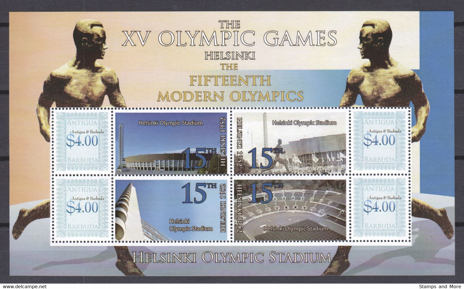 Antigua & Barbuda - SUMMER OLYMPICS HELSINKI 1952 - Set 2 Of 2 MNH Sheets - Verano 1952: Helsinki