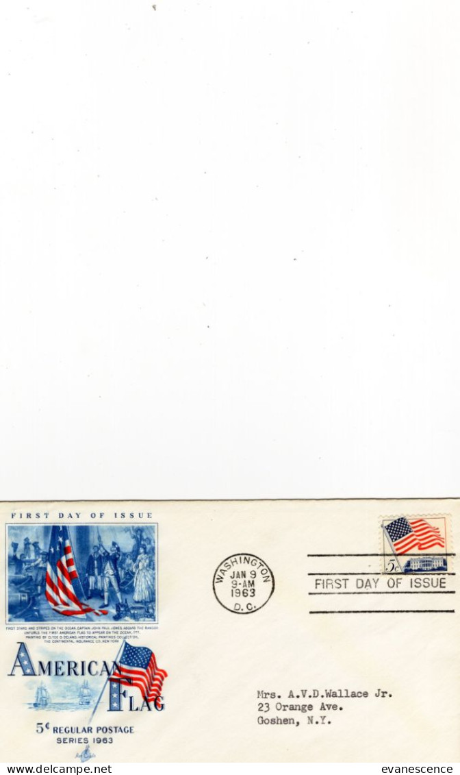 Premier Jour : First Day : American Flag  ///   Ref.  Mars 24 /// BO. FE - 1951-1960