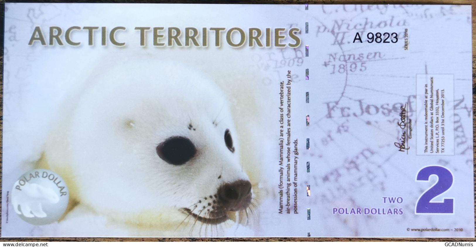 Billet 2 Polar Dollars - PHOQUE BLANC - 2010 - Arctic Territories - Arctique - Autres - Amérique