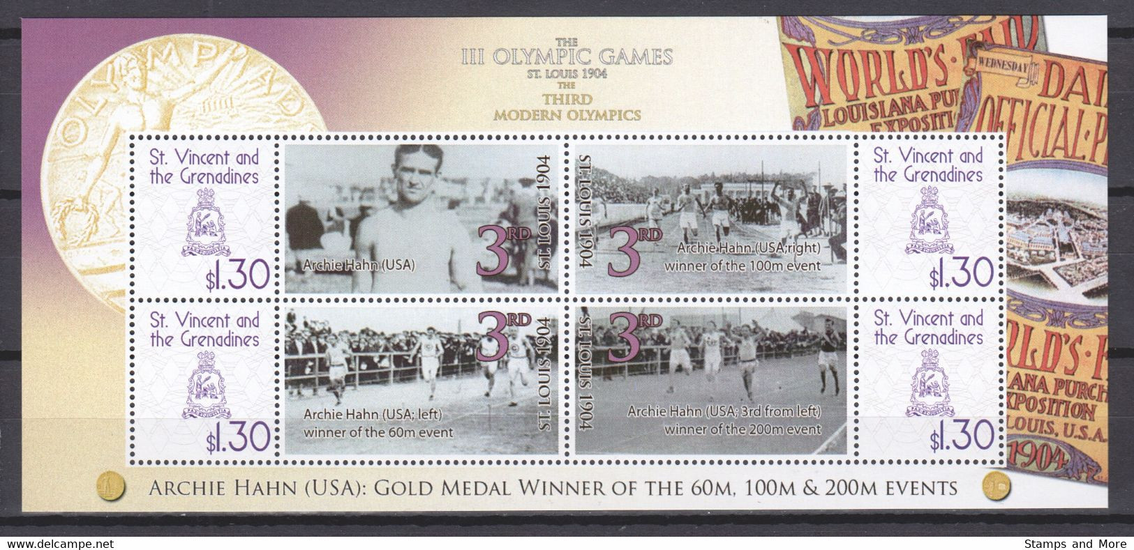 St Vincent Grenadines - SUMMER OLYMPICS ST LOUIS 1904 - Set 1 Of 2 MNH Sheets - Summer 1904: St. Louis