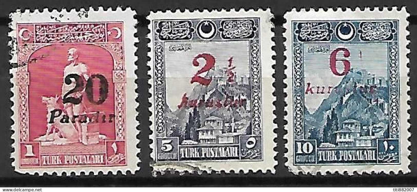 TURQUIE    -   1929 .   Y&T N° 741 à 743 Oblitérés.   Surchargés - Used Stamps