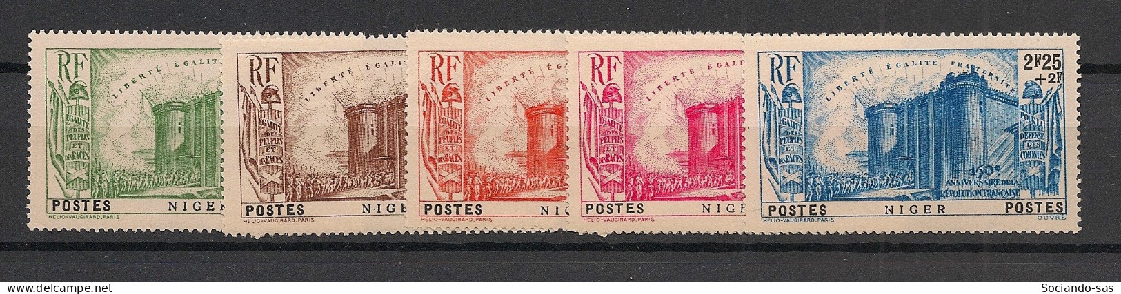 NIGER - 1939 - N° YT. 69 à 73 - Révolution - Série Complète - Neuf Luxe ** / MNH / Postfrisch - Unused Stamps