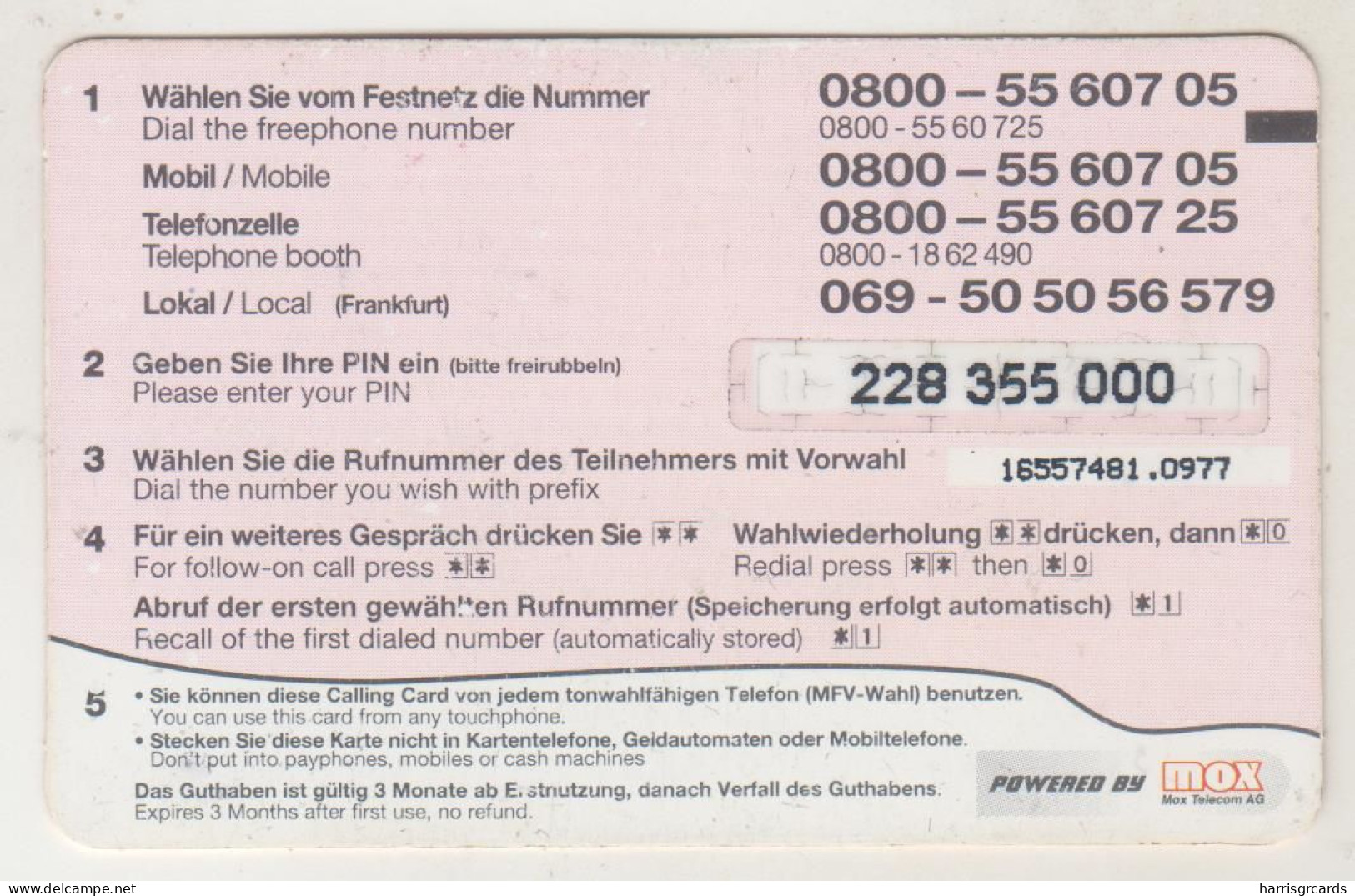 GERMANY - ATG - €uro Express (0,79 Cent / 632 Min.) , Prepaid Card ,5 $, Used - GSM, Voorafbetaald & Herlaadbare Kaarten