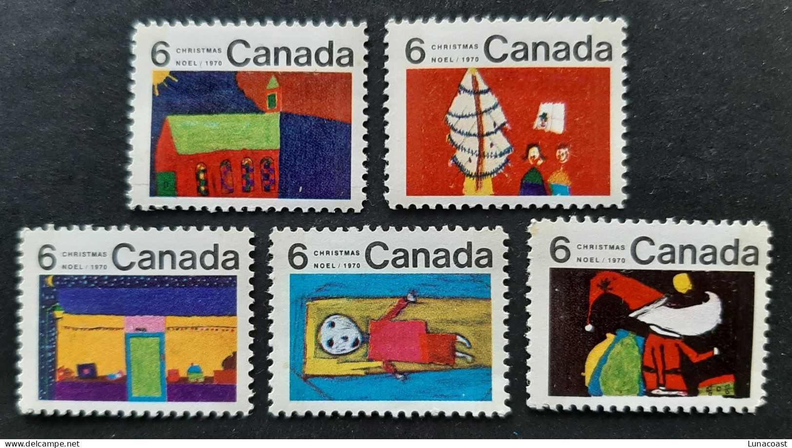 Canada 1970 MNH Sc #524p**-528p**   5 X 6c Christmas 1970, All Phosphor W2B - Neufs