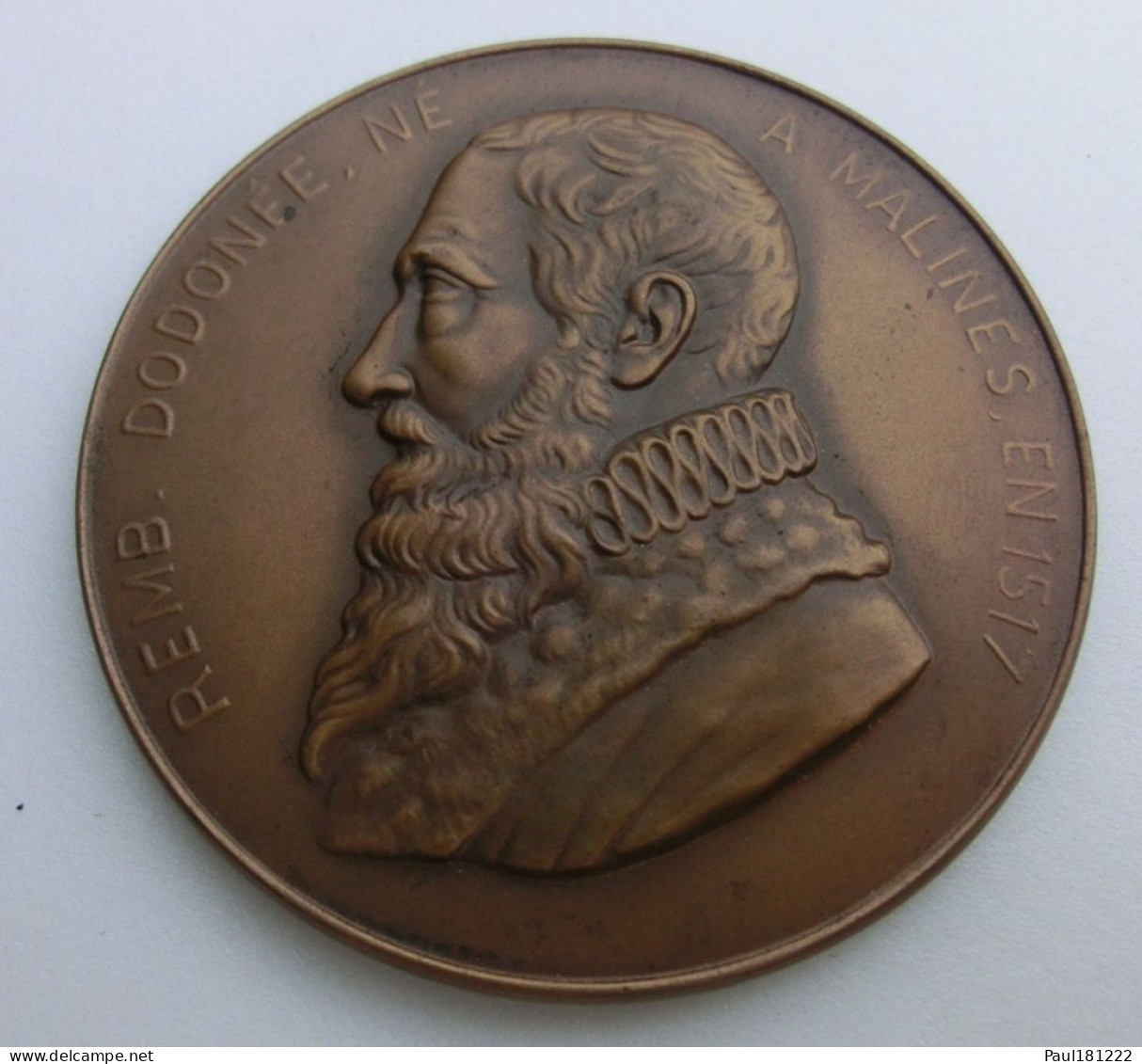 Médaille, Bronze, Rembert Dodonée, Dodoens, Van Joenckema, Malines, 1517, Congrès National Des Sciences Bruxelles 1950 - Profesionales / De Sociedad