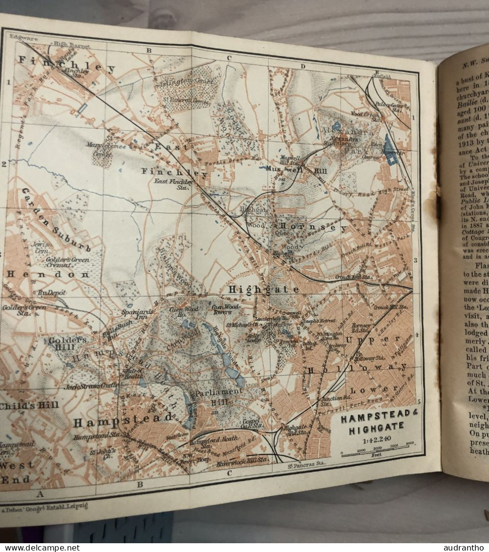 guide Bedeker's LONDON AND IT'S ENVIRONS by karl Baedeker 1915 Handbook for Travellers
