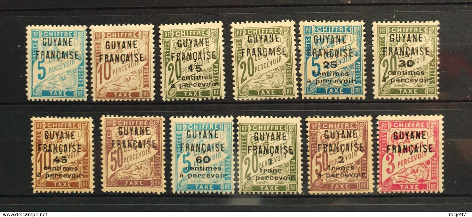 03 - 24 - Guyane - Taxe N°1 à 12 * - MH - Série Complète - Neufs