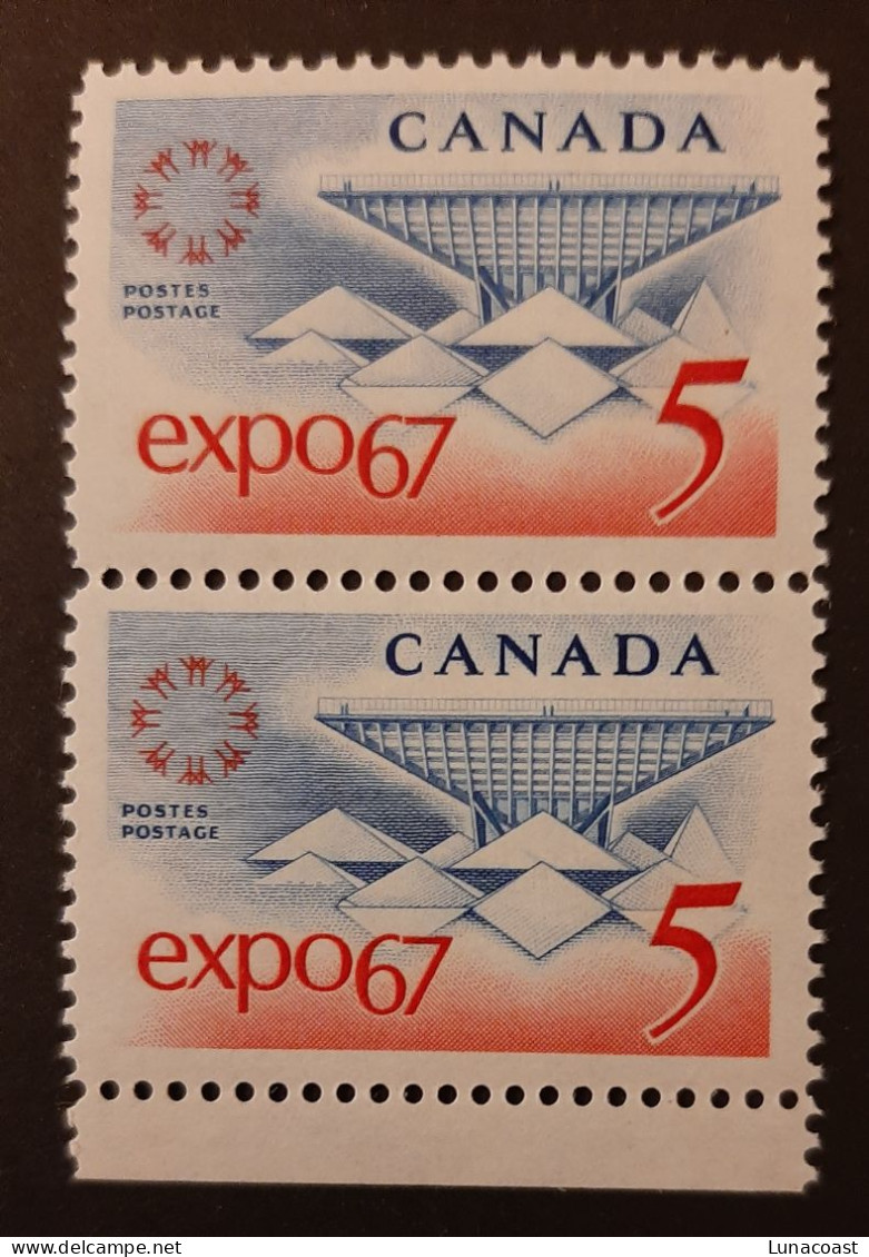 Canada 1967 MNH Sc #469**   2 X 5c Expo '67 - Nuovi