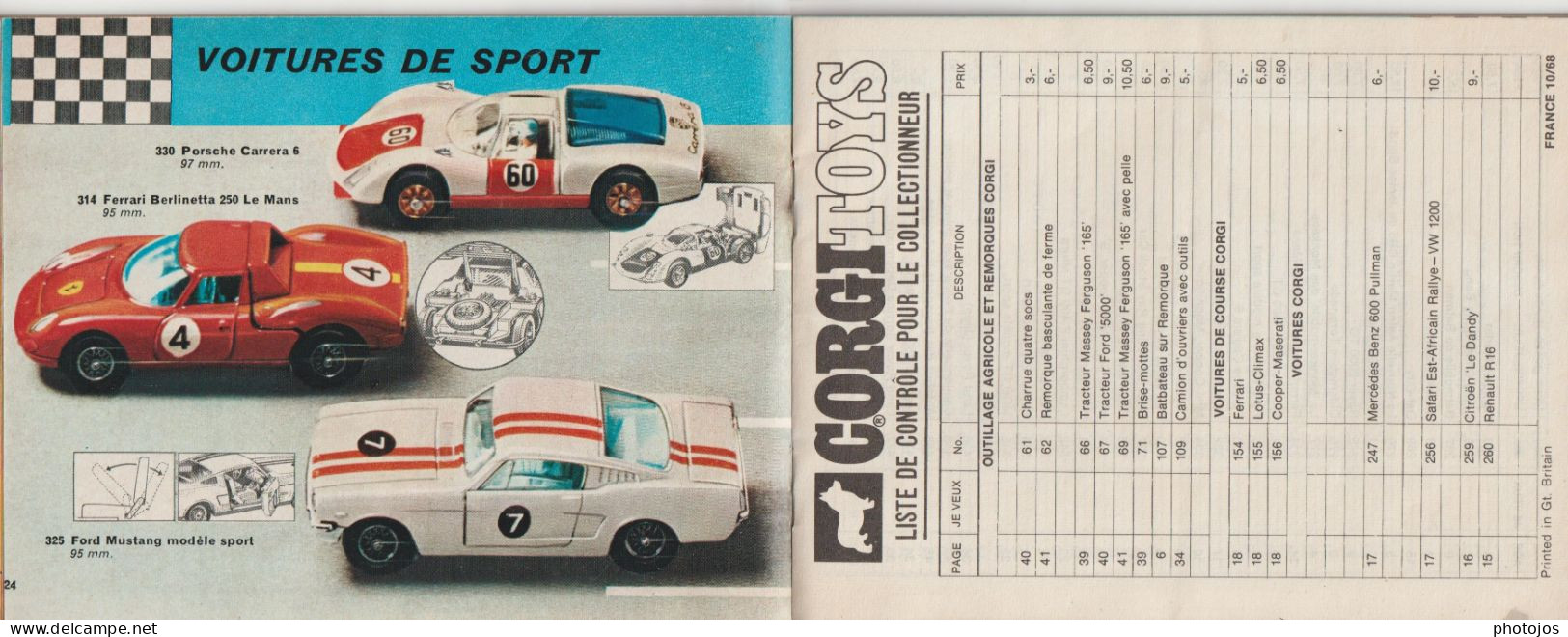 Catalogue Modèles Réduits Corgitoys 1969  48 Pages  Voitures Tourisme Et Sport Tracteurs Camions ... Tarif De L'époque - Kataloge & Prospekte