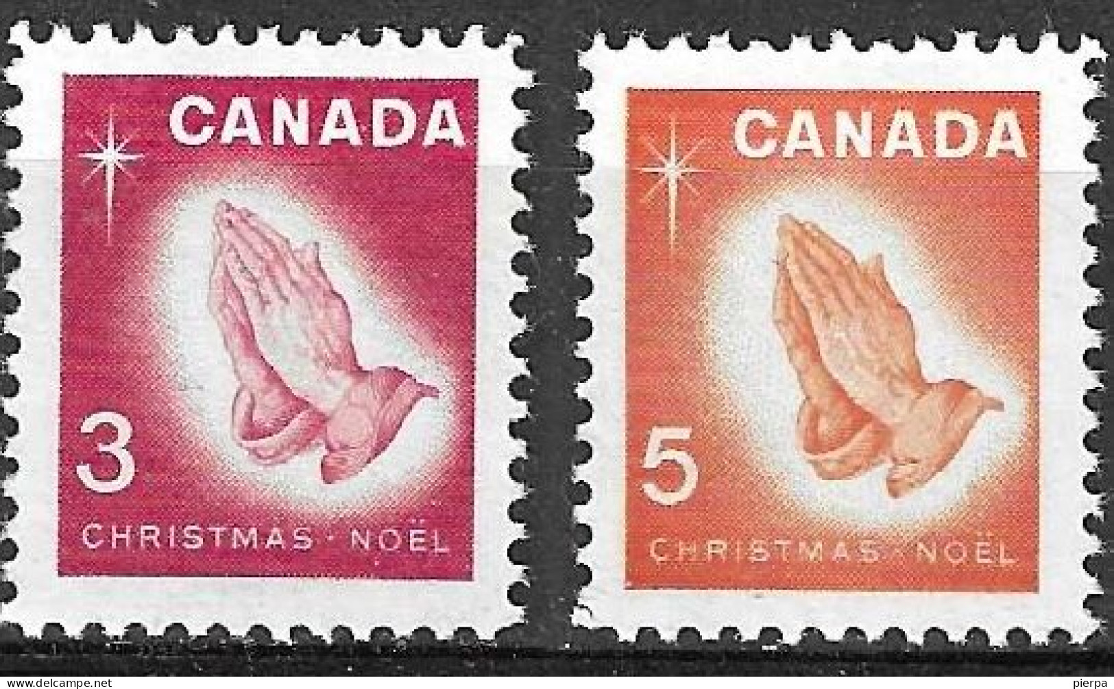 CANADA - 1966 - NATALE - SERIE 2 VALORI  - NON FOSFORESCENTE - NUOVA MNH** (YVERT 375\6 - MICHEL 395\6) - Ongebruikt