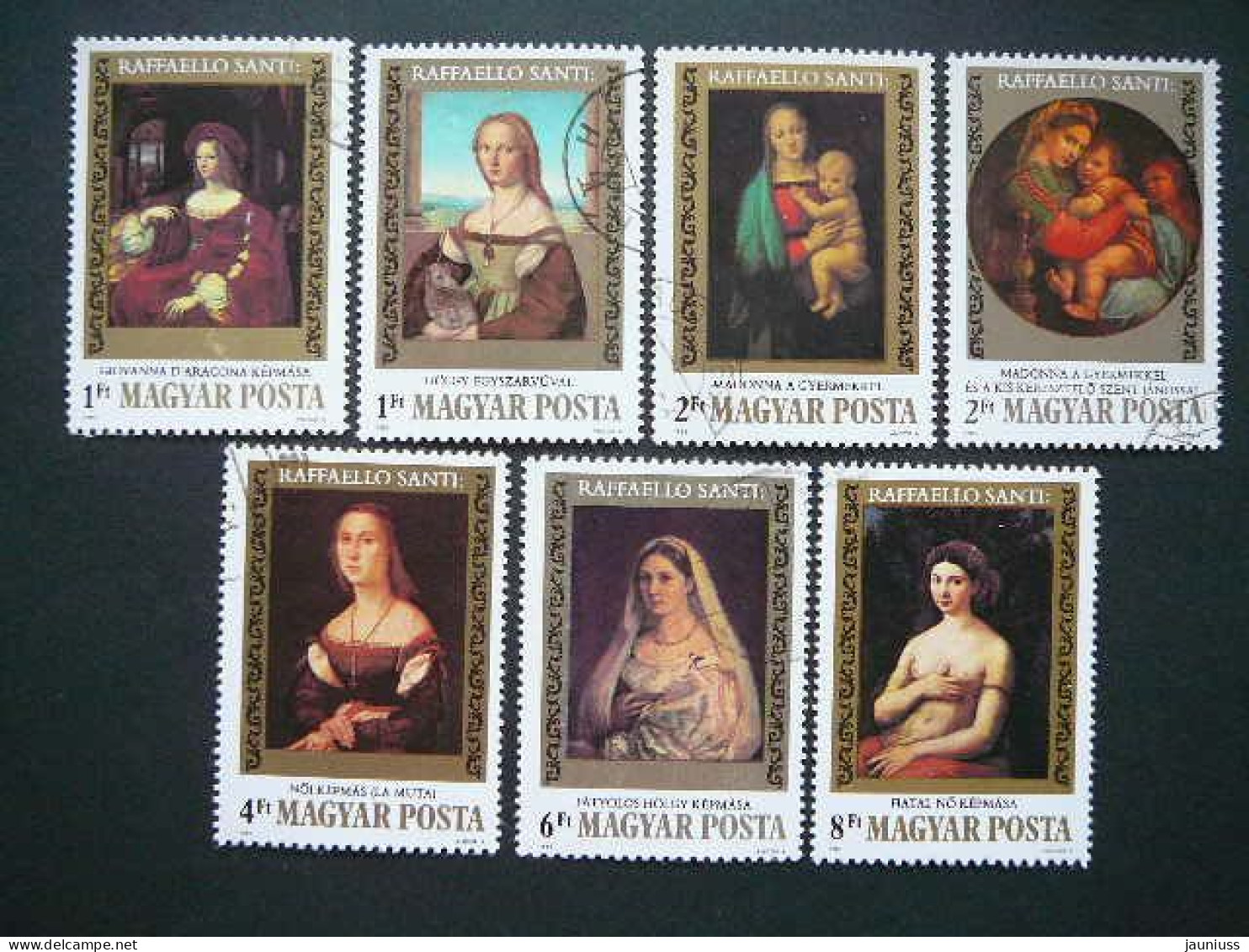 Paintings By Raffaello Santi # Hungary # 1983 Used #Mi. 3612/8 Art - Gebraucht