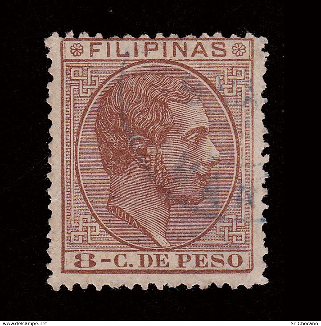 FILIPINAS.1880-83. Alfonso XII.8 Ct.castaño.Usado. Edifil 62 - Philipines