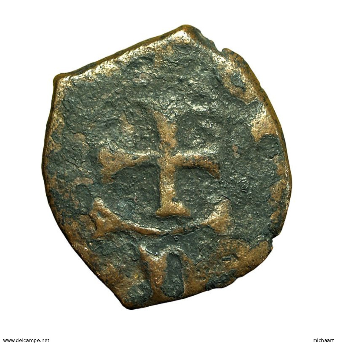 Cilician Armenia Medieval Coin Levon III 18mm King / Cross 04384 - Armenië