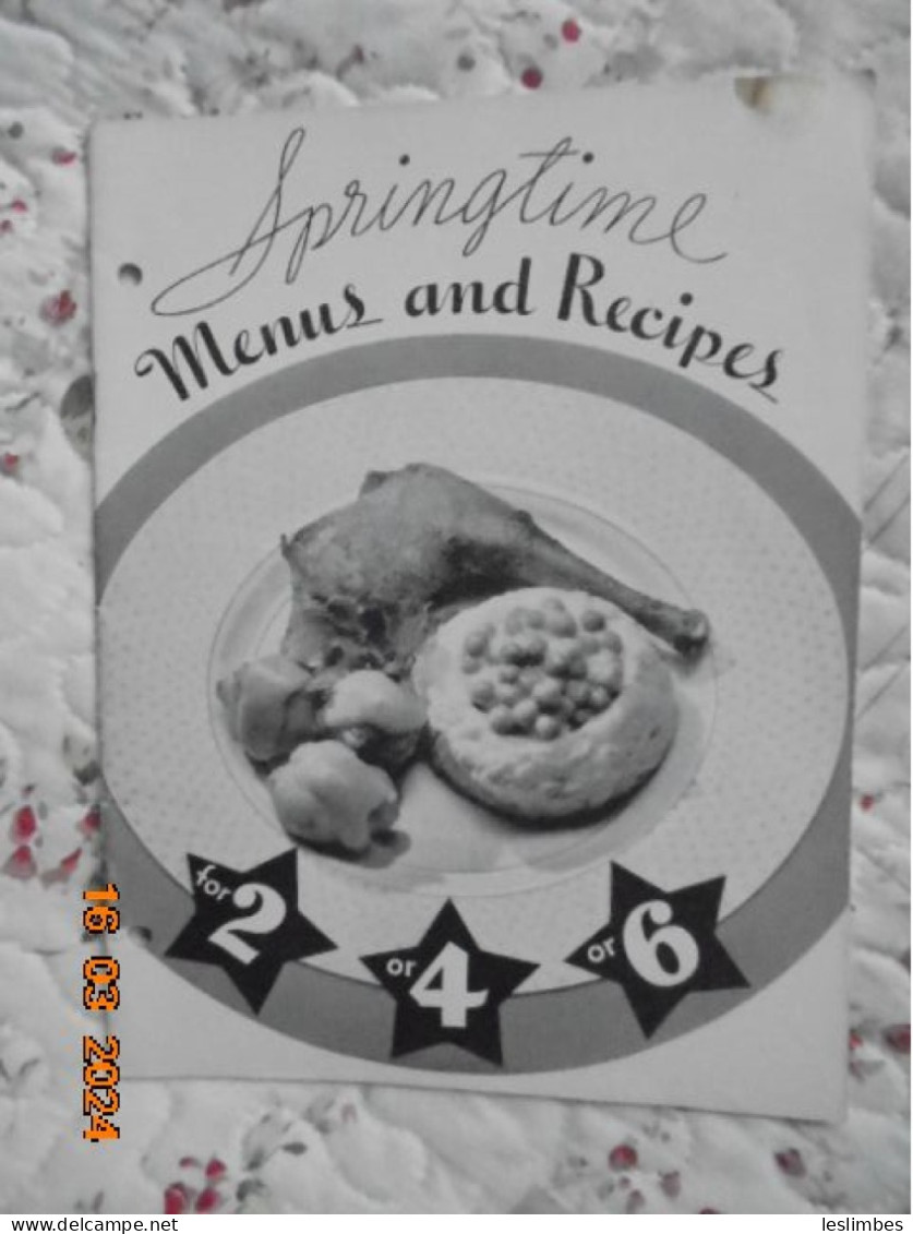 Springtime Menus And Recipes For 2 Or 4 Or 6 - Pet Milk Company 1935 - Nordamerika