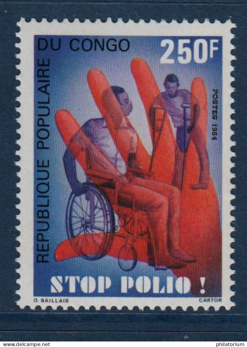 Congo, **, Yv 743, Mi 976, SG 970, Campagne Anti-polio, Hommes Handicapés, Main, - Nuevas/fijasellos