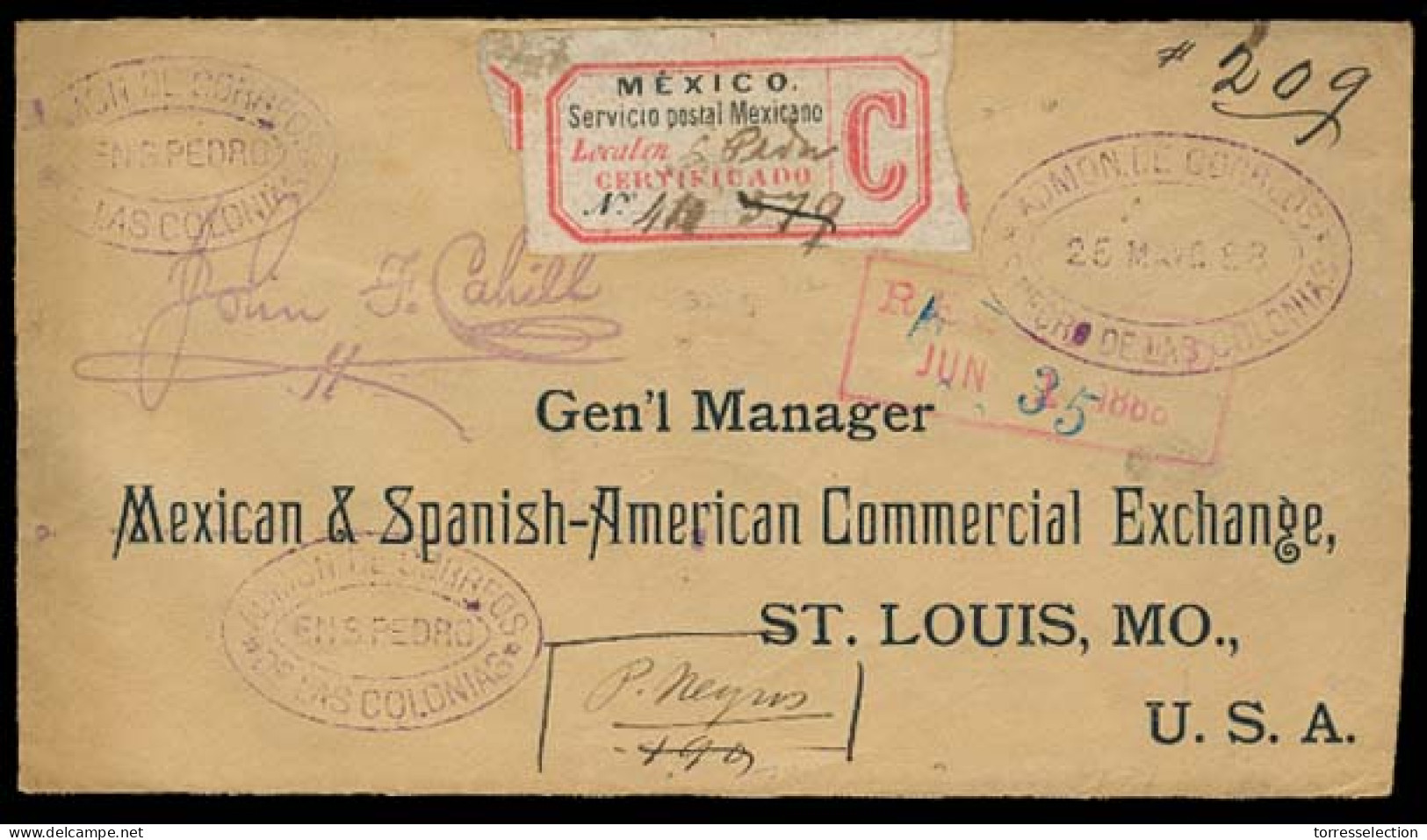 MEXICO. 1888. San Pedro De Las Colonias - USA. Official Post Office. Beautiful. - México