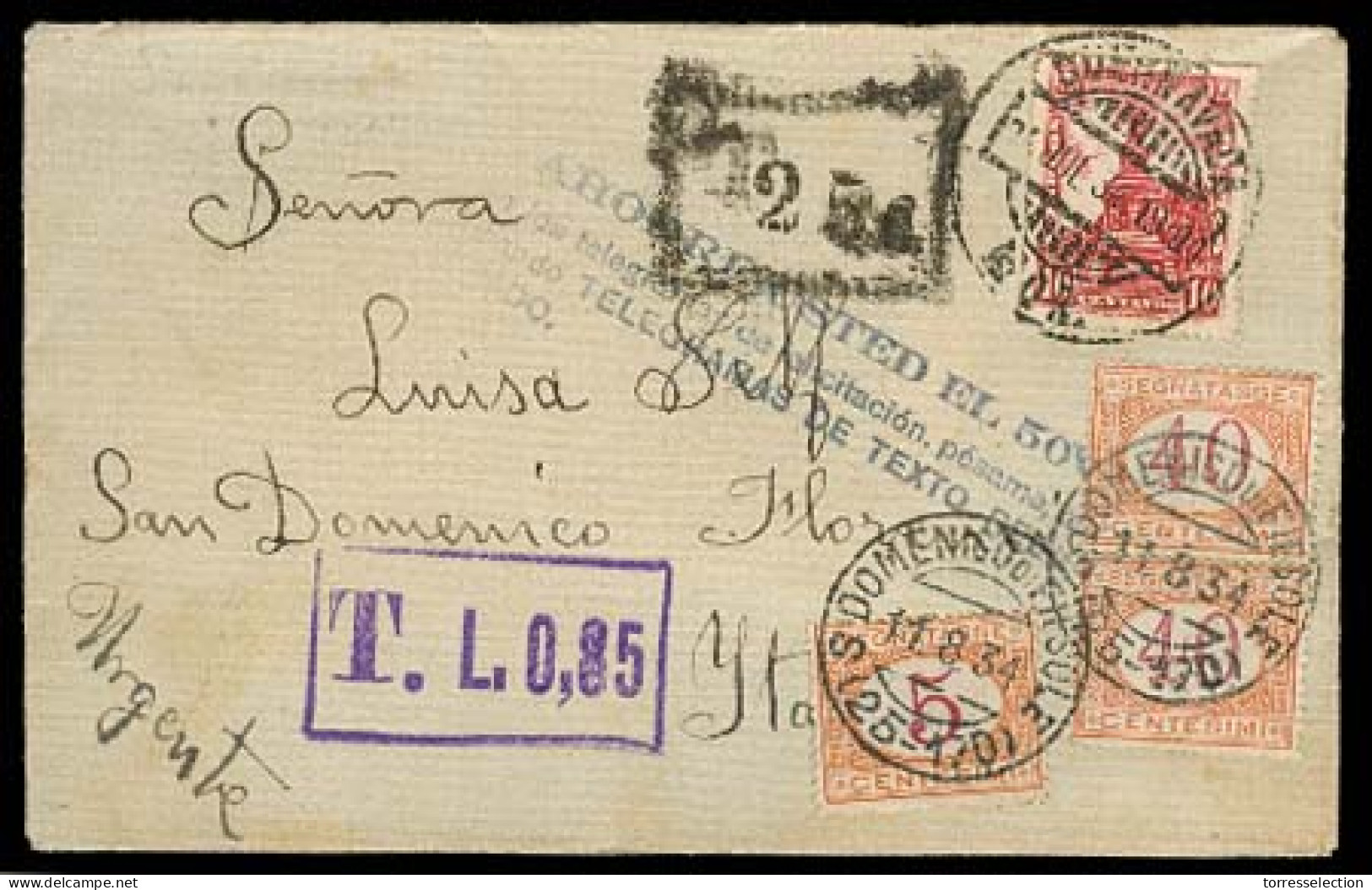 MEXICO. 1934. Cuernavaca - ITALY / S. Somenico Di Fiesole. Fkd Taxed Anv. - México