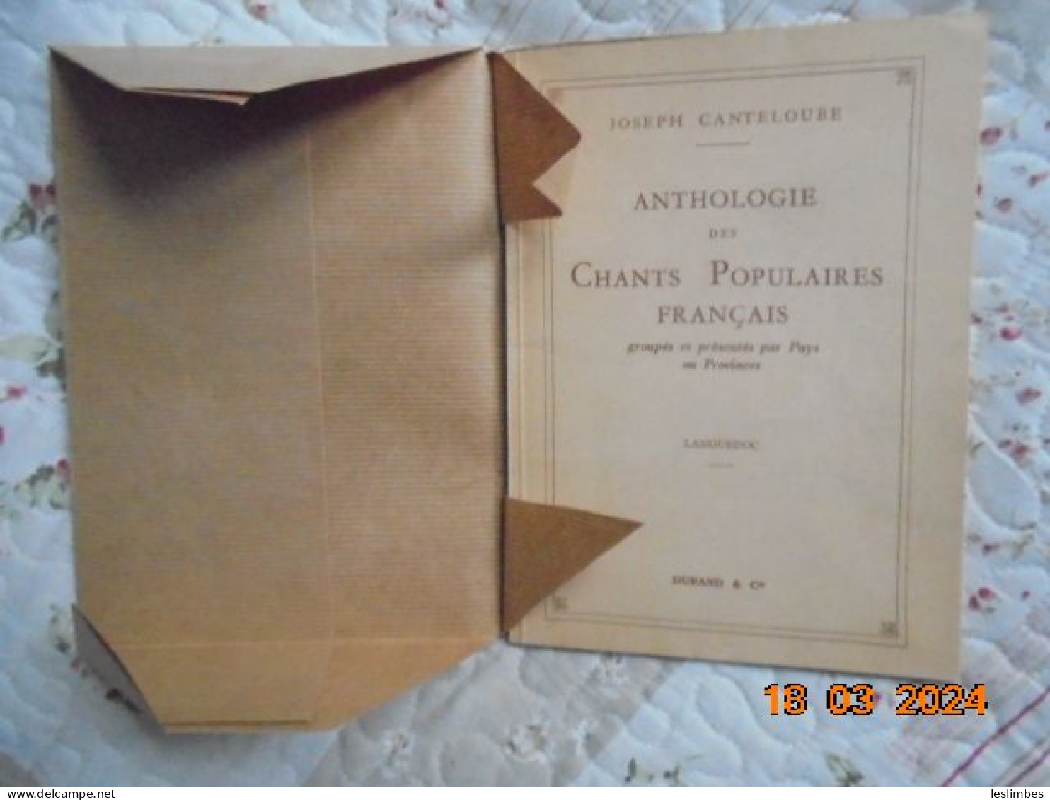 Anthologie Des Chants Populaires Francais Groupes Et Presentes Par Pays Ou Provinces : Languedoc - Joseph Canteloube - Partitions Musicales Anciennes