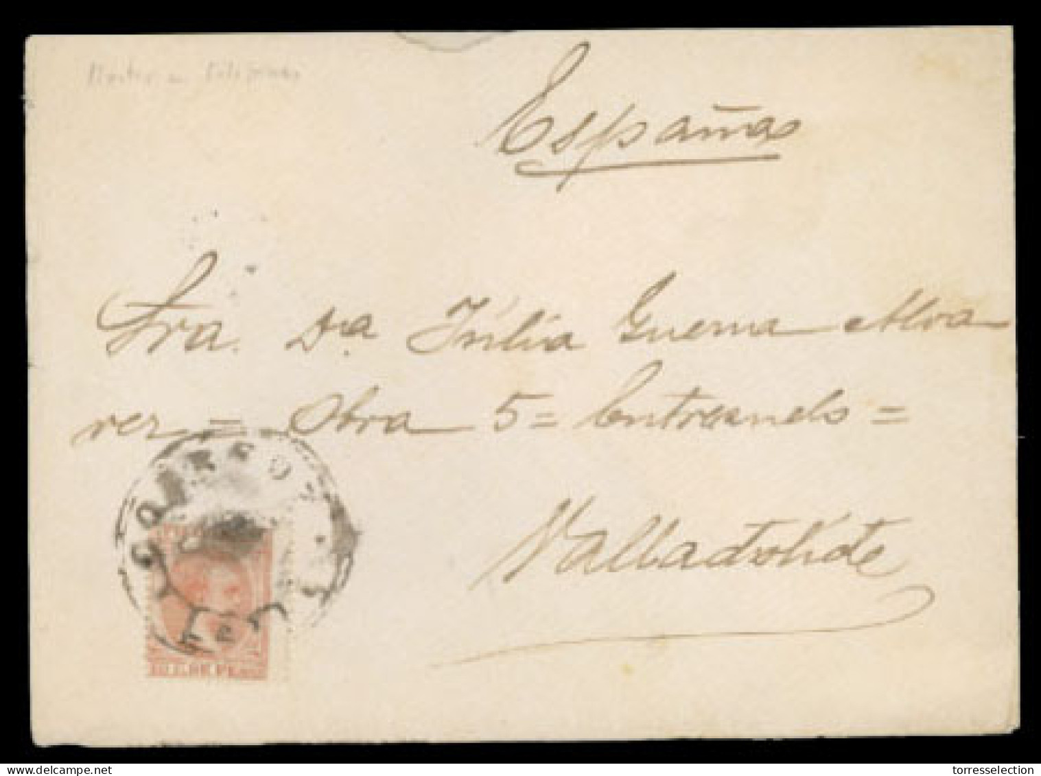 PHILIPPINES. SPANISH PHILIPPINES. 1897. Cover To Spain Franked By 1896 10c Pale Red Brown Tied By Scarce ‘Correos-Leos’  - Philippines