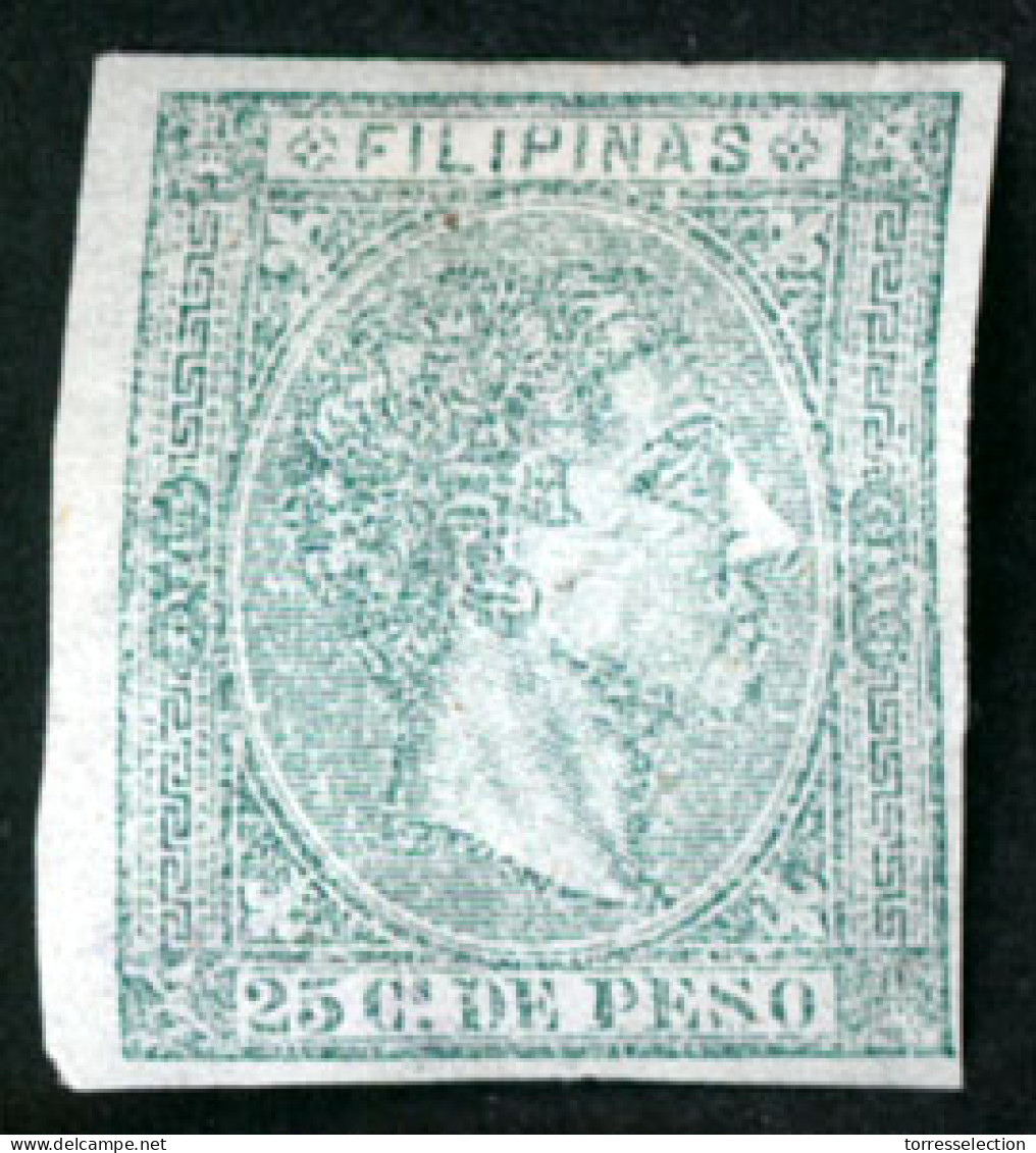 PHILIPPINES. Precioso Sin Dentar En Verde Del 25c. PRECIOSO ASPECTO, ínfimo Punto Claro.  Firmada. Mint O,G., Hinged. E- - Filippine