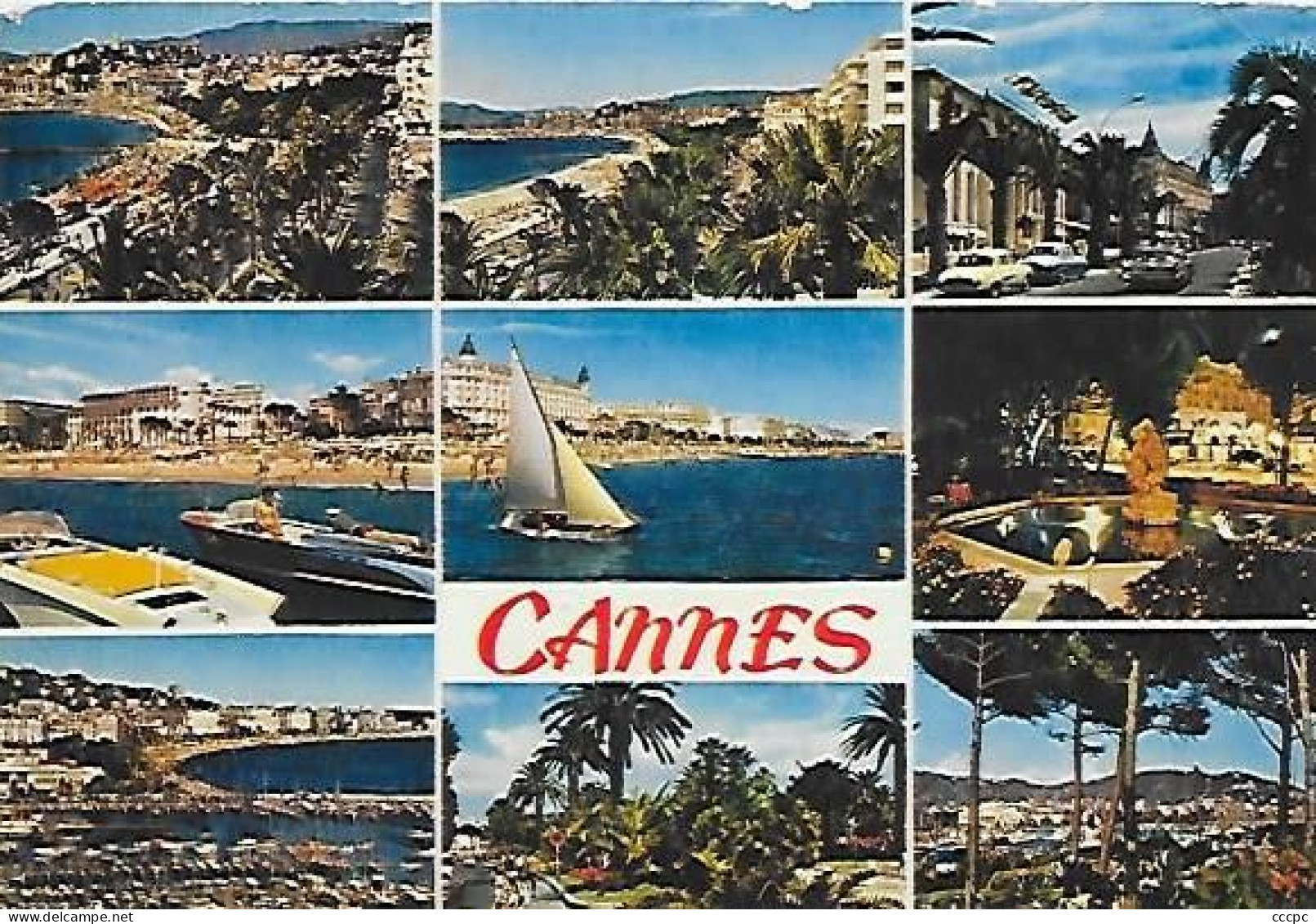 Cachet Barbatre 85 Sur CPM Cannes Vues Multiples - Cachets Généralité