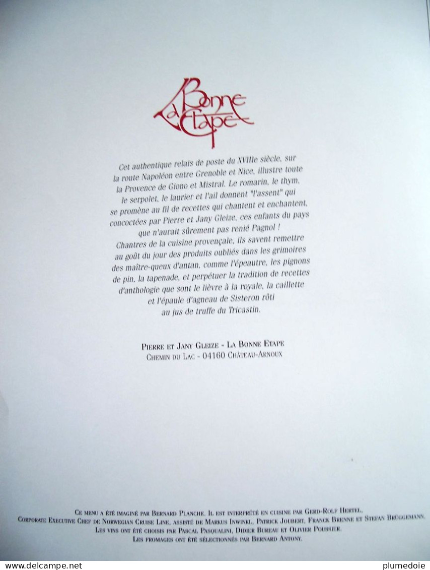 MENU PAQUEBOT SS NORWAY FRANCE " LA CROISIERE  " 1998 DINER DE GALA Illustration JEAN A MERCIER - Menus