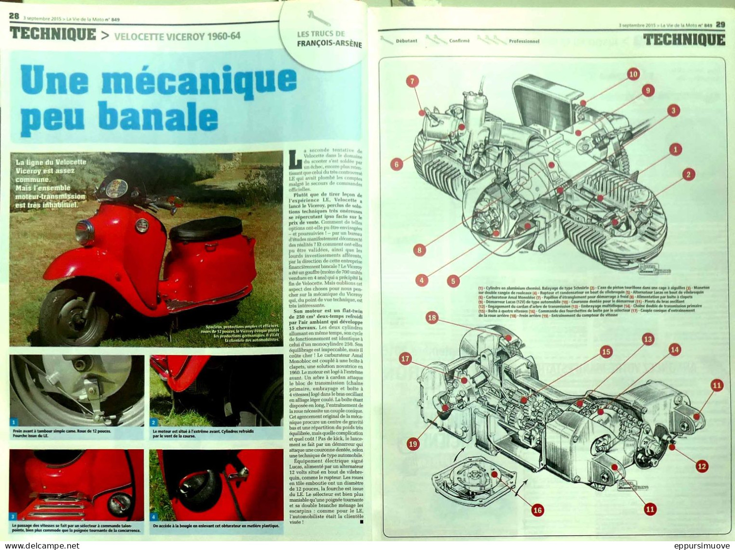 Article Papier 2 Pages SCOOTER VELOCETTE VICEROY Septembre 2015 LVMF - Ohne Zuordnung