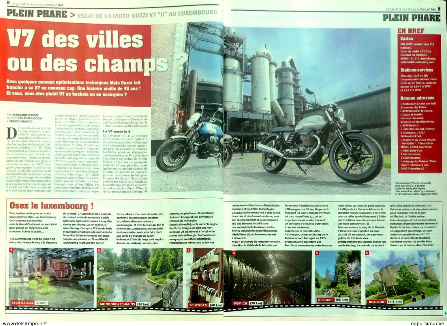 Article Papier 5 Pages MOTO GUZZI V7  Juin 2015 LVMF - Ohne Zuordnung