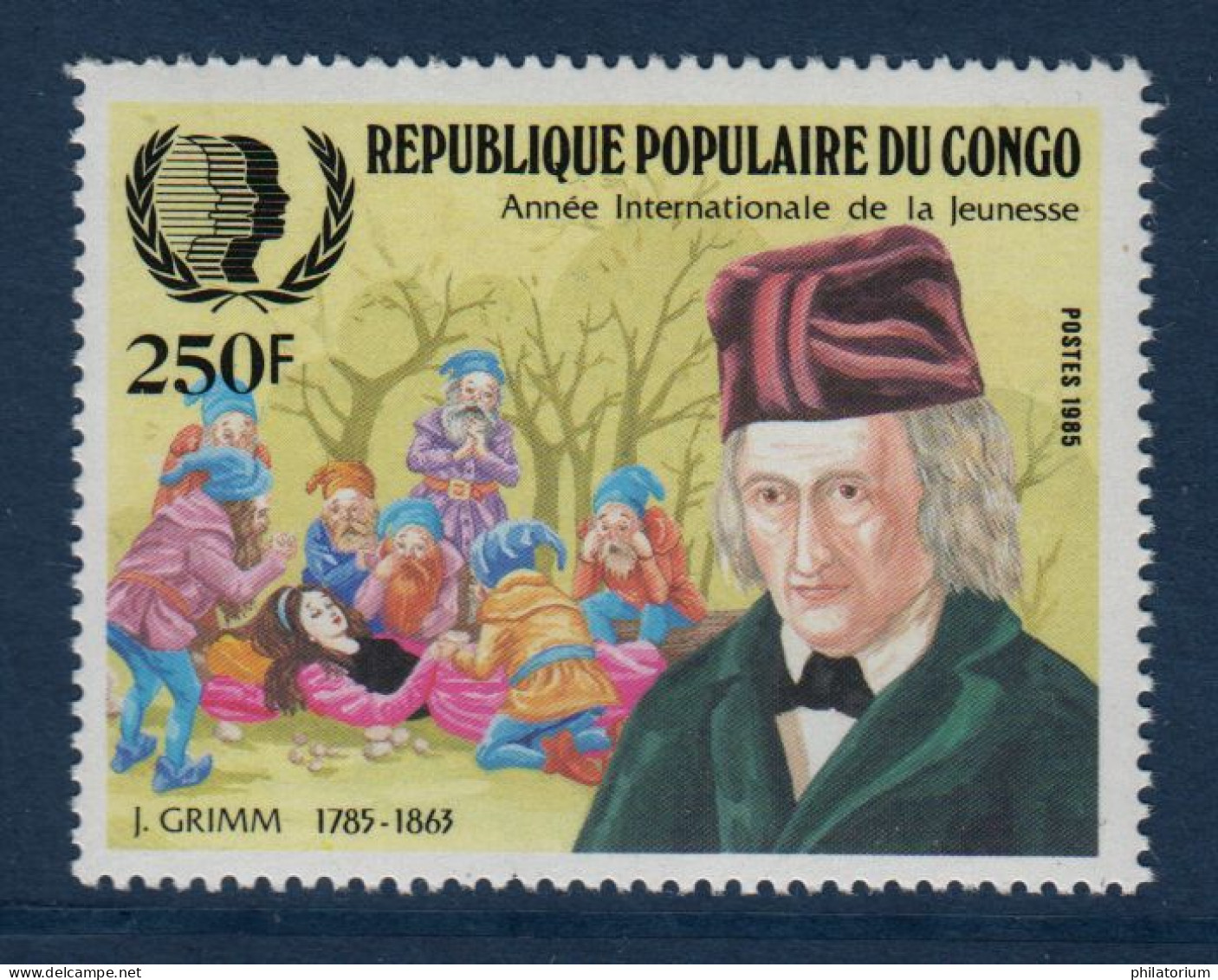 Congo, **, Yv 757, Mi 1009, SG 1000, Jacob Grimm (1785-1863), Contes, - Nuevas/fijasellos