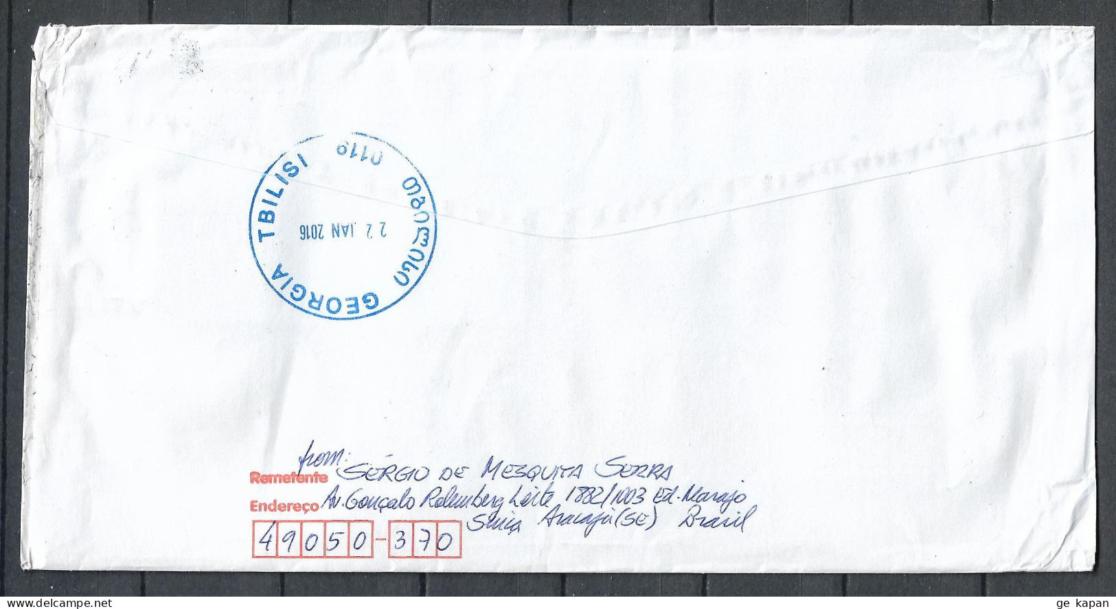 2015 BRAZIL Registered Cover To Georgia, Tbilisi - Storia Postale