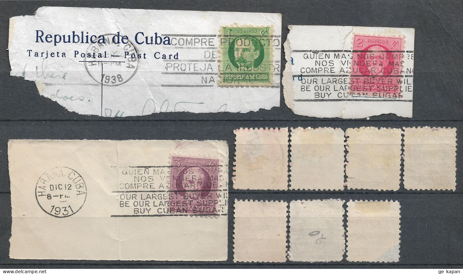 1930 CUBA Set Of 10 USED STAMPS (Michel # 48C-50C) CV €3.00 - Gebraucht
