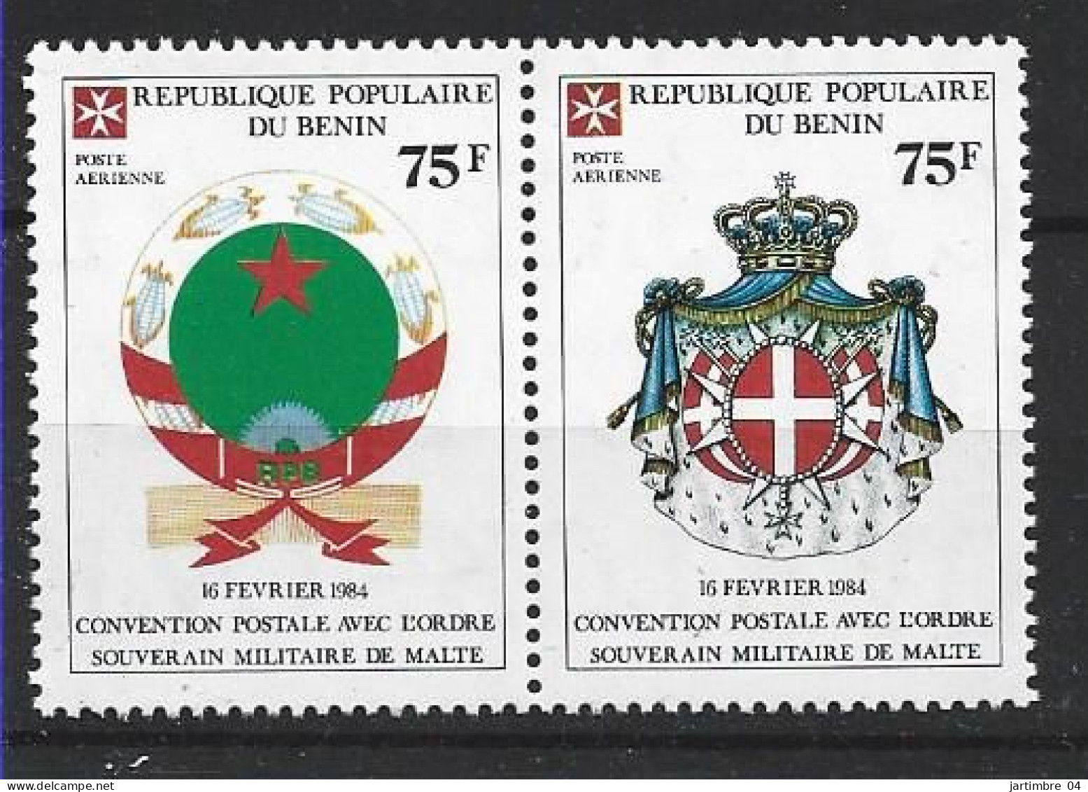 1985 BENIN PA 341-42** Ordre De Malte, Armoirie - Bénin – Dahomey (1960-...)