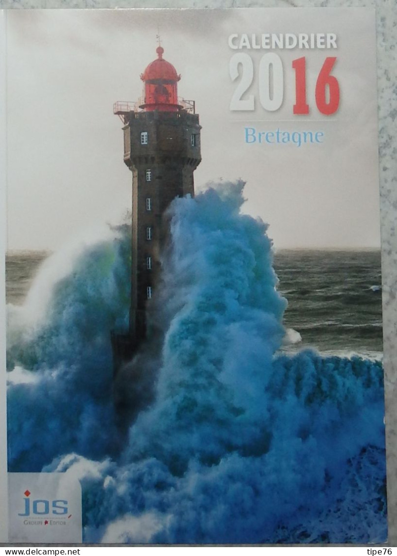 Petit Calendrier Poche 2016 éditions JOS Bretagne  Châteaulin Finistère Phare - Small : 2001-...