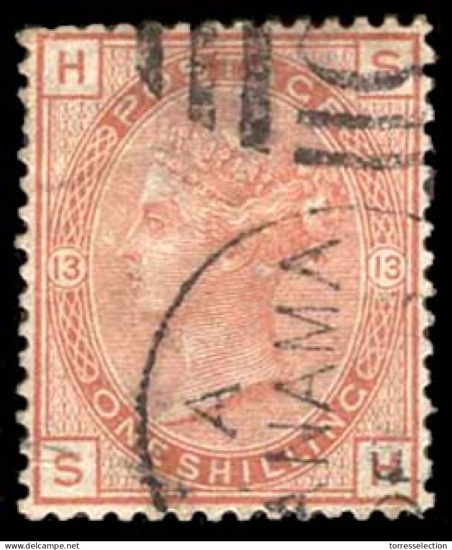 PANAMA. 1880 Issue. 1sh Orange Brown WMK SPRAY. Plate 13 "C35 + Cds (A)" (xx). Superb Centenary. The RARE Value!! See Ca - Panamá