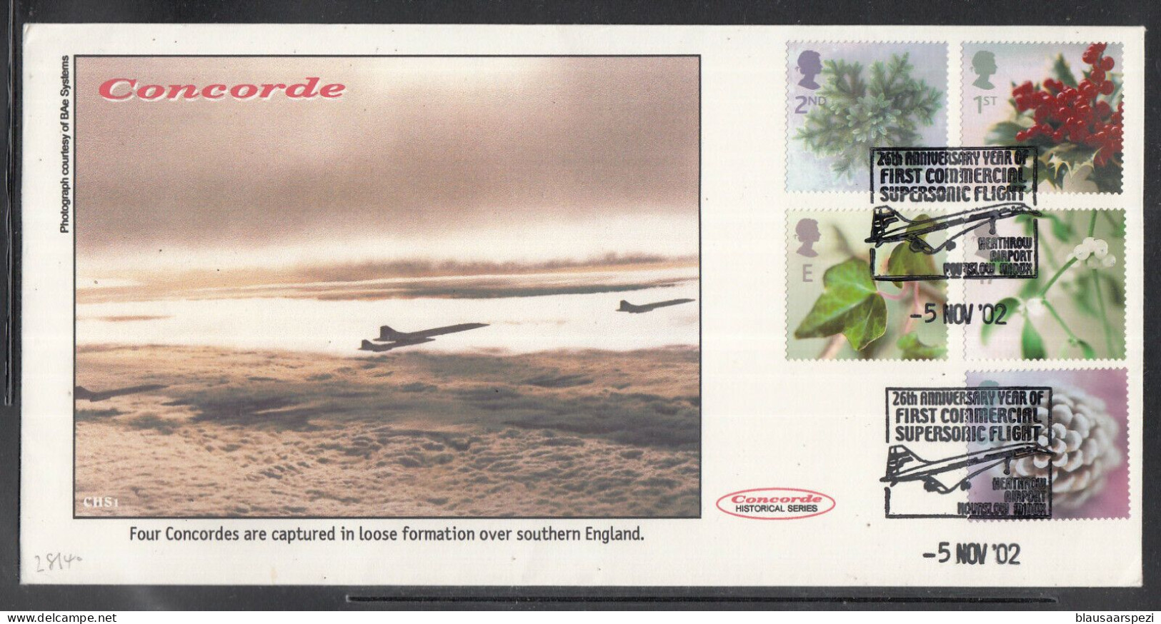 Great Britain GB 2002 - "CONCORDE LOOSE FORMATION" Of Beautiful FDC  (NEU 50 ) - Concorde