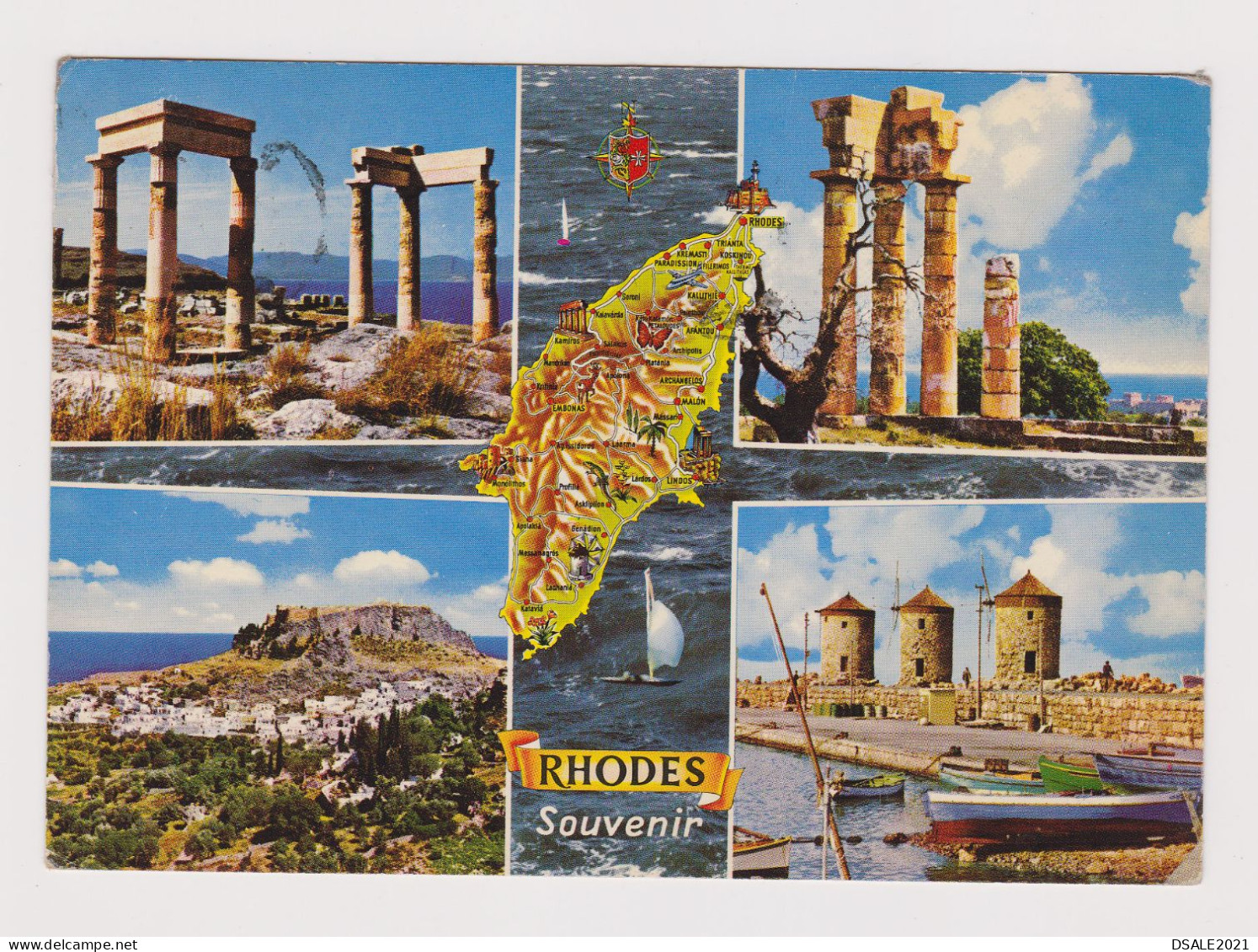 Greece Mi#1148 3Dr. EUROPA CEPT Topic Stamp, 1970s Rhodes View Photo Postcard RPPc Sent Abroad To Bulgaria (67337) - 1973