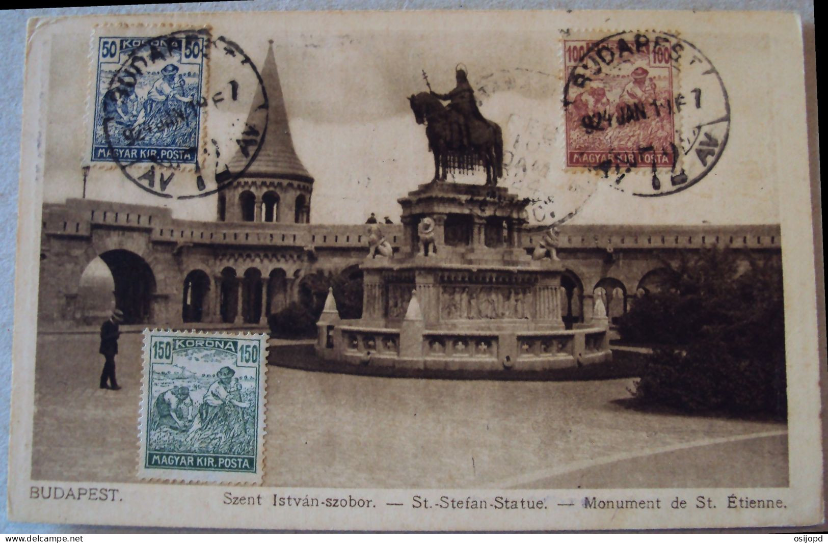 Ungarn, Postkarte, 3 Marken Vorne, Gelaufen Nach Guantanamo - Interi Postali
