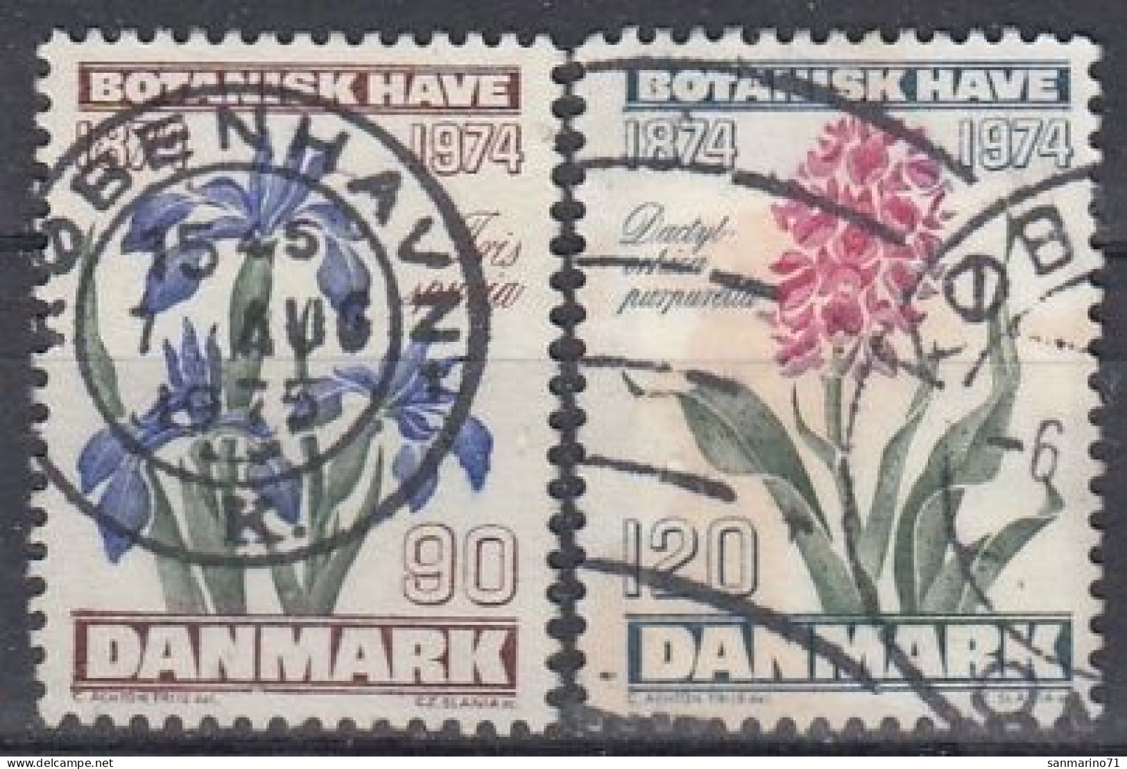 DENMARK 575-576,used,falc Hinged,flowers - Usado