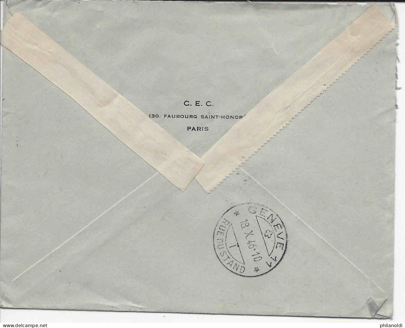 1946 Marianne Gandon 20FR N°728 Seul Lettre Recommandé Provisoire  + AR Accusé De Réception Paris Pour La Suisse. Rare - 1945-54 Marianna Di Gandon