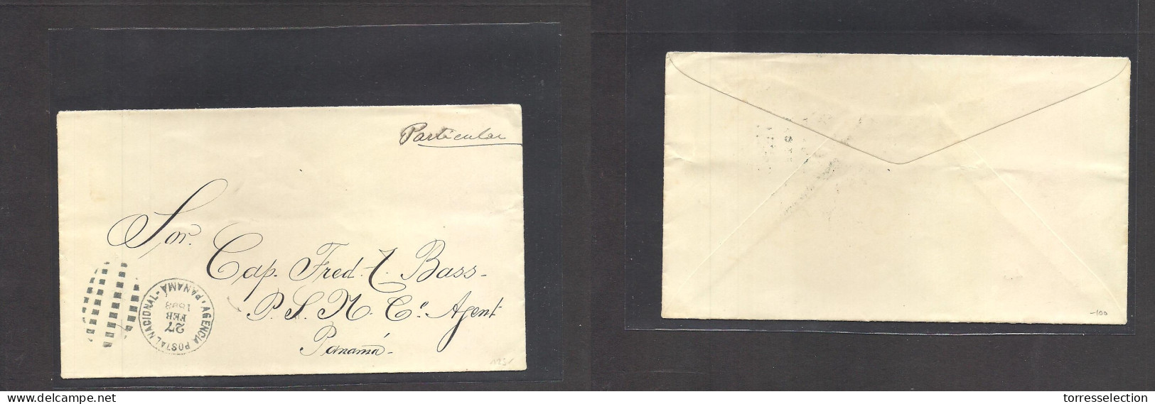 PANAMA. 1893 (27 Febr) GPO. Local Postal Circulated Multifkd Envelope To Captain. Fred Bass Of The "PSNºCº Agent" Intere - Panamá