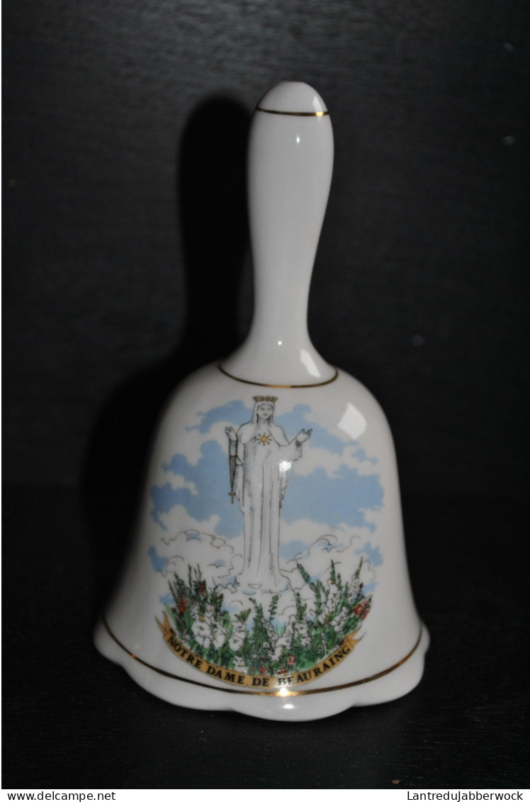 Cloche De Table N.D. Notre Dame De Beauraing En Porcelaine Imprimée Pèlerinage Religiosa Clochette Souvenir Religieux - Godsdienst & Esoterisme