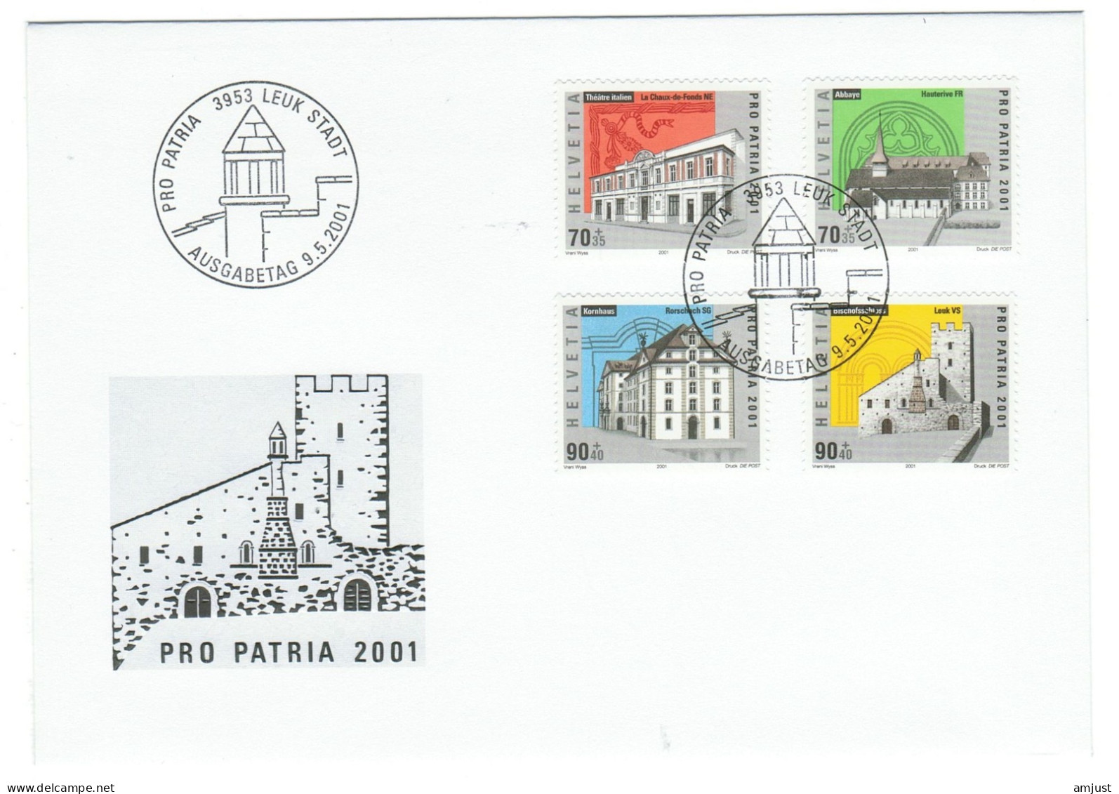 Suisse//Schweiz//Svizerra // Switzerland // Pro-Patria 2001 Lettre (FDC) Avec Série Oblitérée 1er Jour - Storia Postale