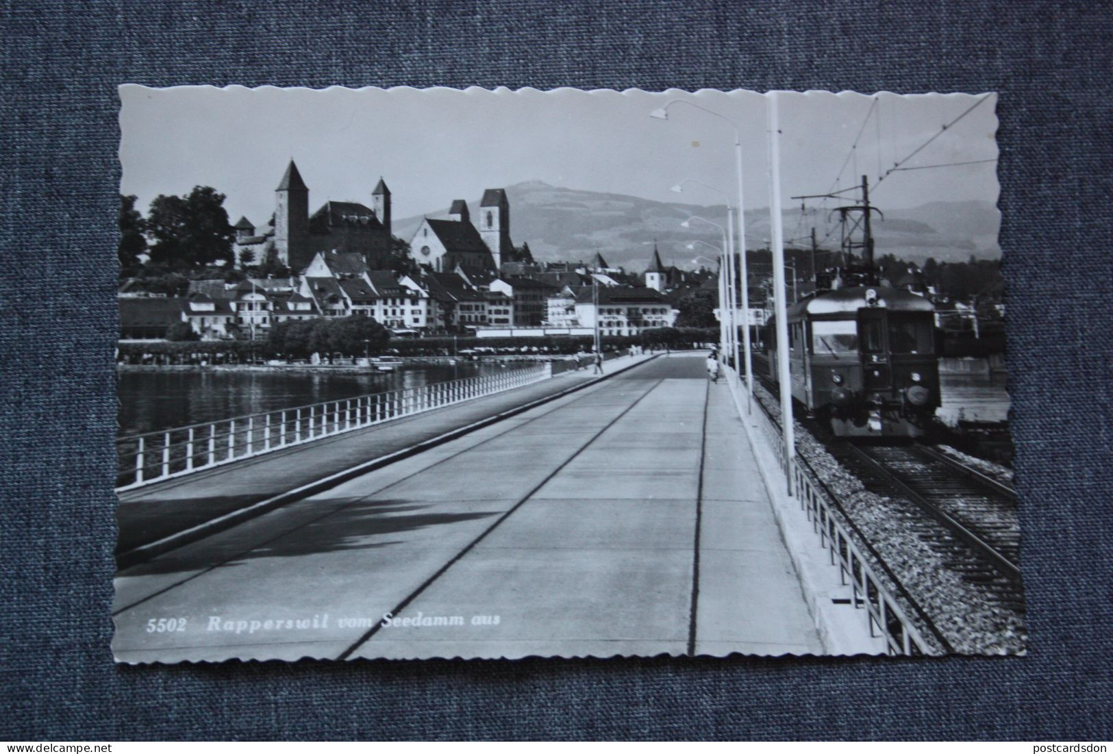 Rapperswil Vom Seedamm Aus Train Zug - Circulated 1950s - Rapperswil-Jona