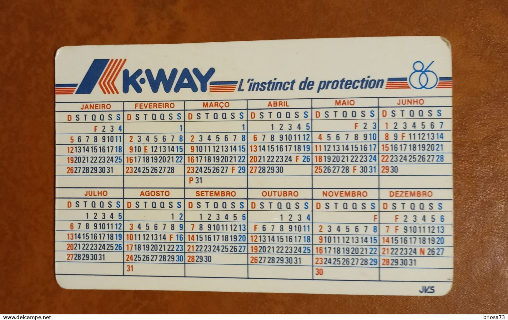 Calendrier De Poche K.WAY - Kleinformat : 1981-90
