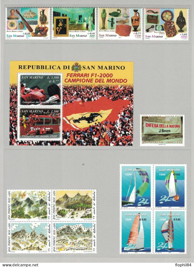 SAN-MARIN - ANNEE 2001 EN POCHETTE DE LA POSTE DE SAN-MARIN - NEUF AVEC 4 BLOCS . - Unused Stamps