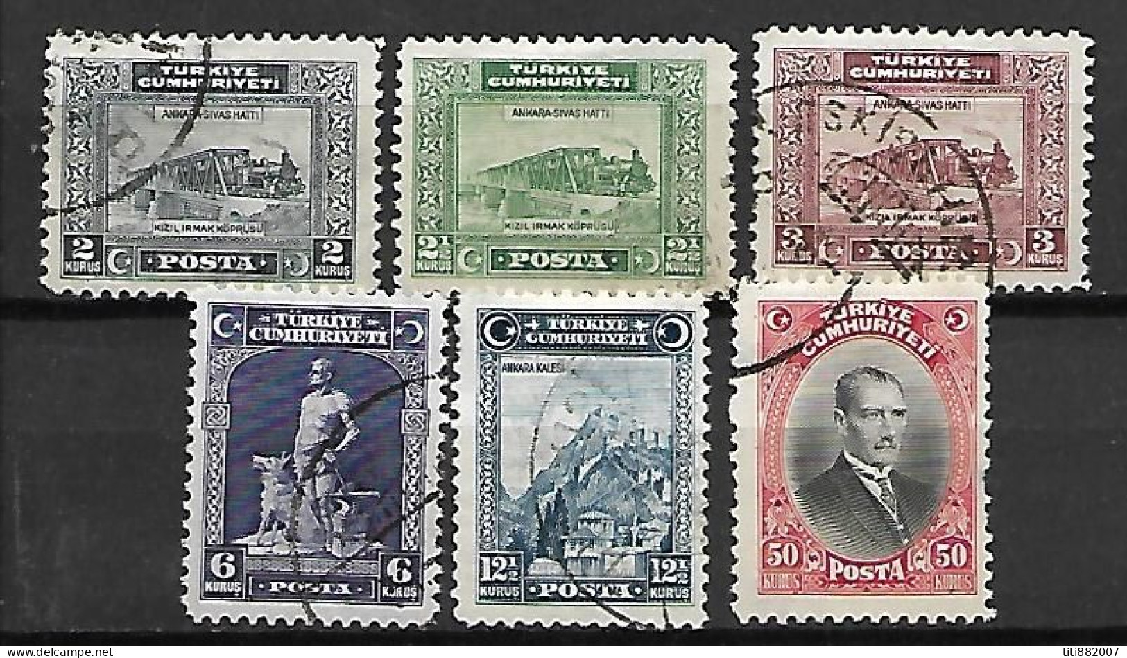 TURQUIE    -   1929 .   Y&T N° 744 à 749 Oblitérés.   Série  Complète. - Used Stamps