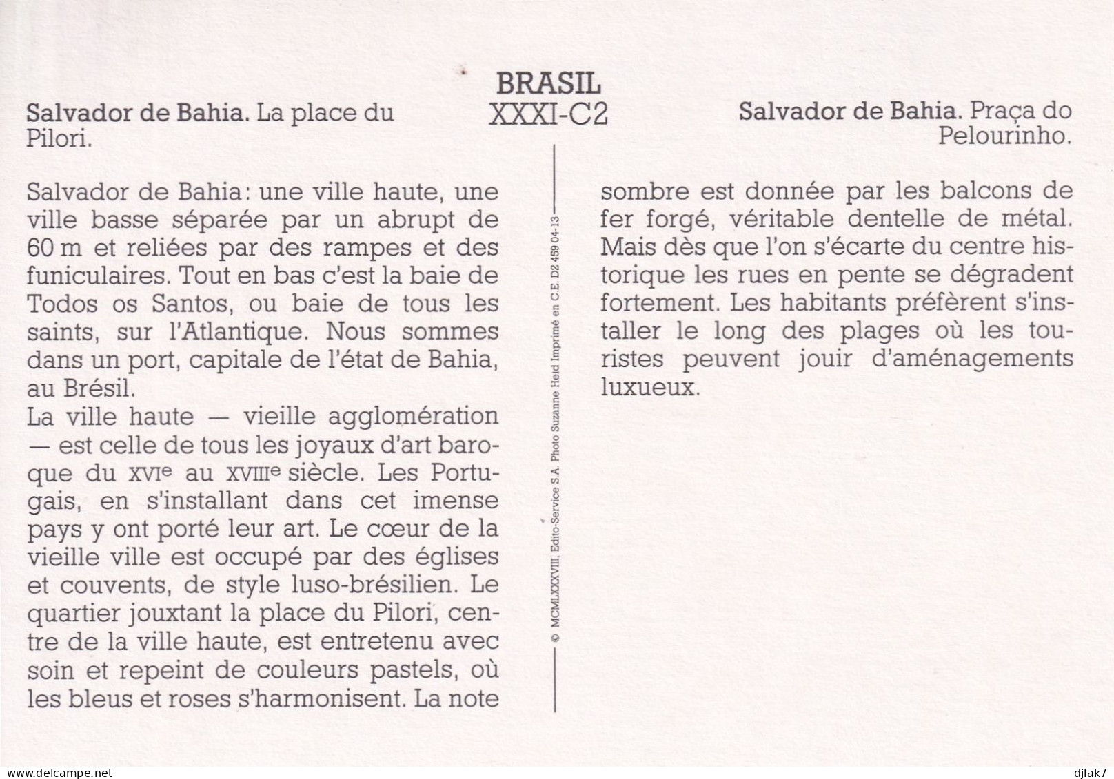 Brésil Salvador De Bahia La Place Du Pilori - Salvador De Bahia