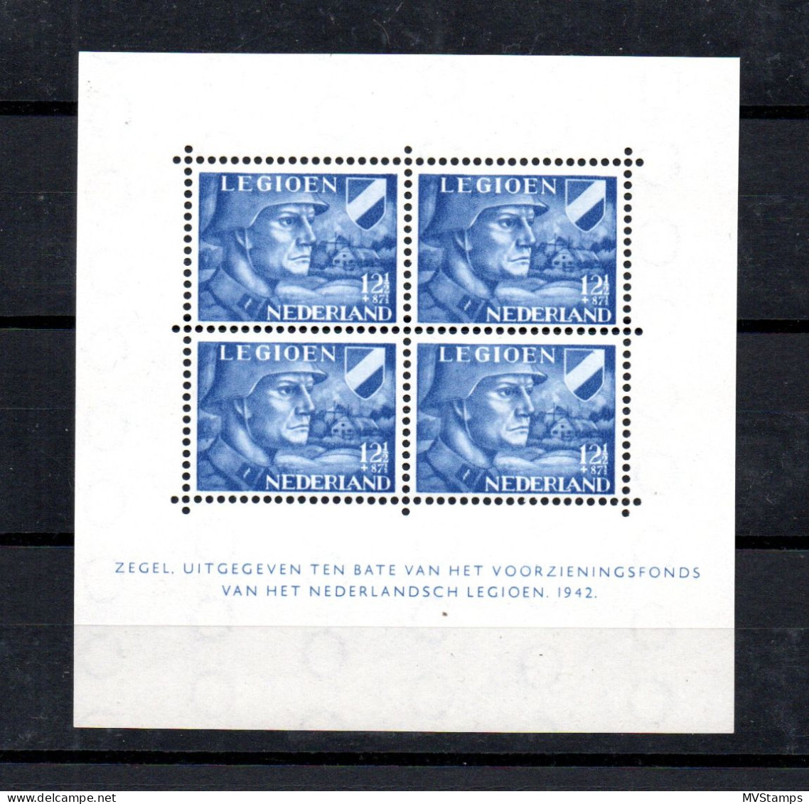 Nederland 1942 Blok 403 B P, Plaatfout "punt Achter Nek" Postfris - Blocks & Sheetlets