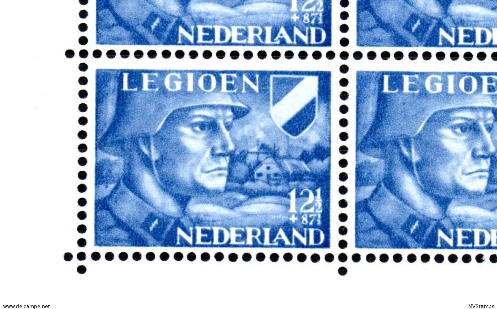 Nederland 1942 Blok 403 B P, Plaatfout "punt Achter Nek" Postfris - Bloques